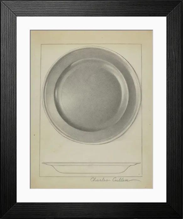 Framed Print : Pewter Plate, c. 1936. Creator: Charles Cullen Framed Print : Pewter Plate, c. 1936. Creator: Charles Cullen