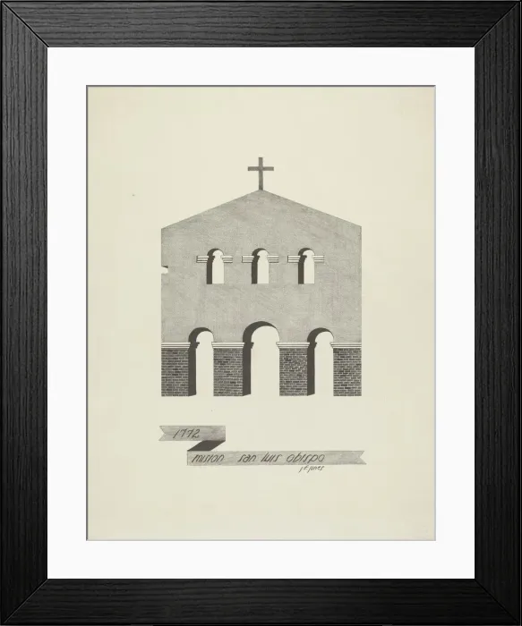 Framed Print : Mision San Luis Obispo, 1935 / 1942. Creator: James Jones Framed Print : Mision San Luis Obispo, 1935 / 1942. Creator: James Jones