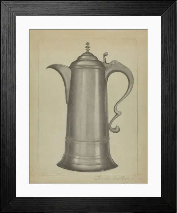 Framed Print : Pewter Flagon, 1936. Creator: Charles Cullen Framed Print : Pewter Flagon, 1936. Creator: Charles Cullen