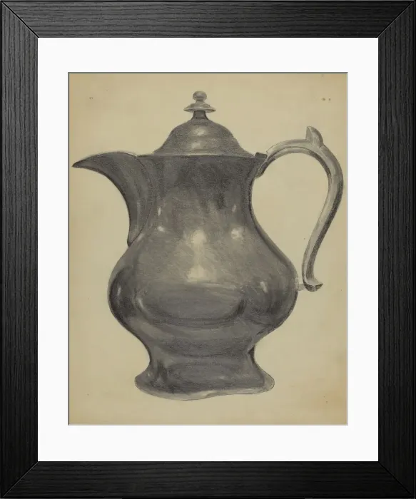 Framed Print : Pewter Pitcher, c. 1936. Creator: Charles Cullen Framed Print : Pewter Pitcher, c. 1936. Creator: Charles Cullen