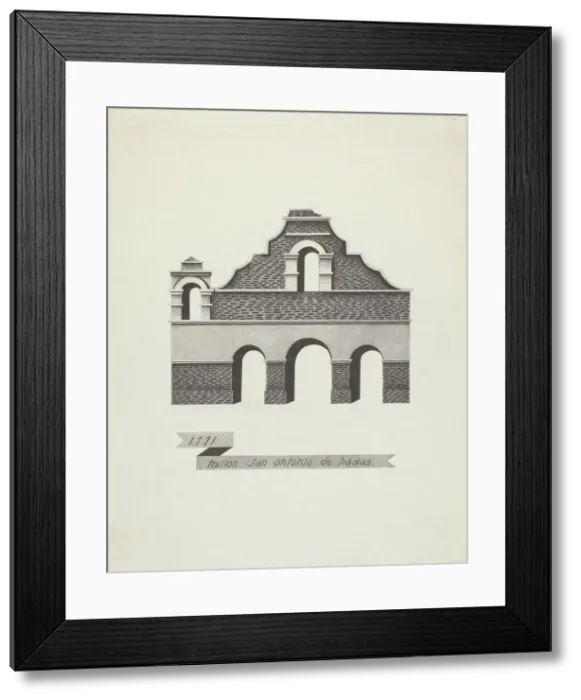 Framed Print : Mision San Antonio de Padua, 1935 / 1942. Creator: James Jones Framed Print : Mision San Antonio de Padua, 1935 / 1942. Creator: James Jones