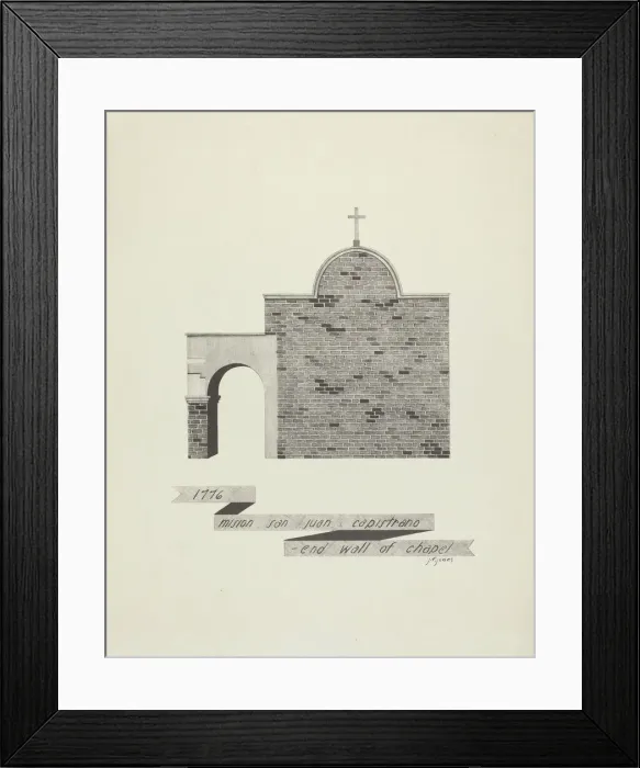 Framed Print : Mision San Juan Capistrano - End of Chapel Wall, 1935 / 1942. Creator: James Jones Framed Print : Mision San Juan Capistrano - End of Chapel Wall, 1935 / 1942. Creator: James Jones