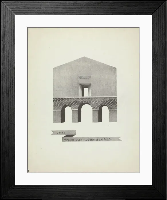 Framed Print : Mision San Juan Bautista, 1935 / 1942. Creator: James Jones Framed Print : Mision San Juan Bautista, 1935 / 1942. Creator: James Jones