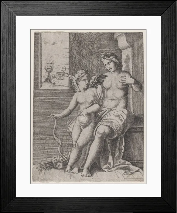 Framed Print : Venus and Eros, ca. 1514-36. ca. 1514-36. Creator: Anon Framed Print : Venus and Eros, ca. 1514-36. ca. 1514-36. Creator: Anon