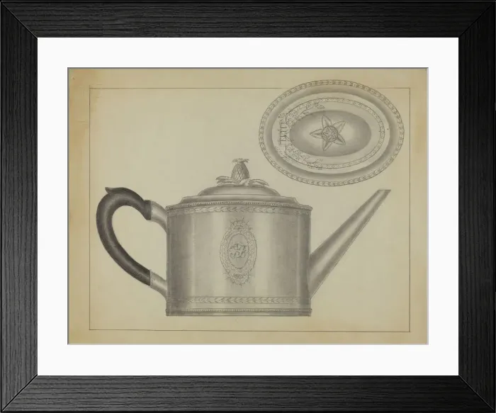Framed Print : Silver Teapot, c. 1936. Creator: Gordon Sanborn Framed Print : Silver Teapot, c. 1936. Creator: Gordon Sanborn
