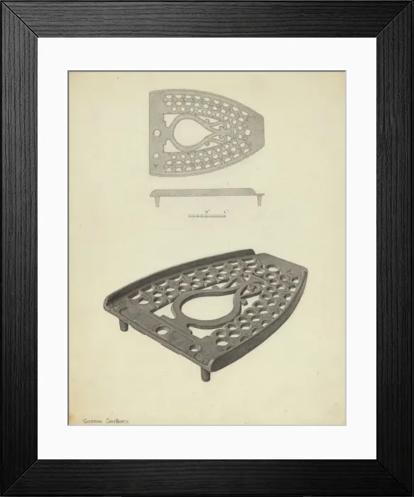 Framed Print : Flat Iron Holder, c. 1938. Creator: Gordon Sanborn Framed Print : Flat Iron Holder, c. 1938. Creator: Gordon Sanborn