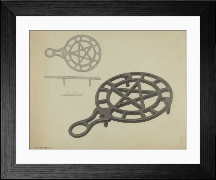 Framed Print : Pa. German Flat-iron Holder, c. 1938. Creator: Gordon Sanborn Framed Print : Pa. German Flat-iron Holder, c. 1938. Creator: Gordon Sanborn