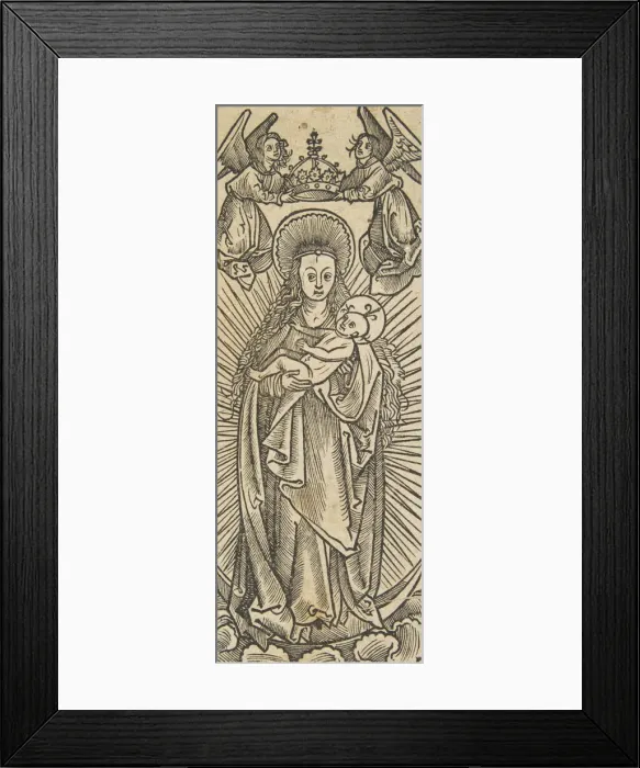 Framed Print : Madonna in Glory Crowned by Angels (Schr. 1111c), 15th century. 15th century. Creator: Anon Framed Print : Madonna in Glory Crowned by Angels (Schr. 1111c), 15th century. 15th century. Creator: Anon