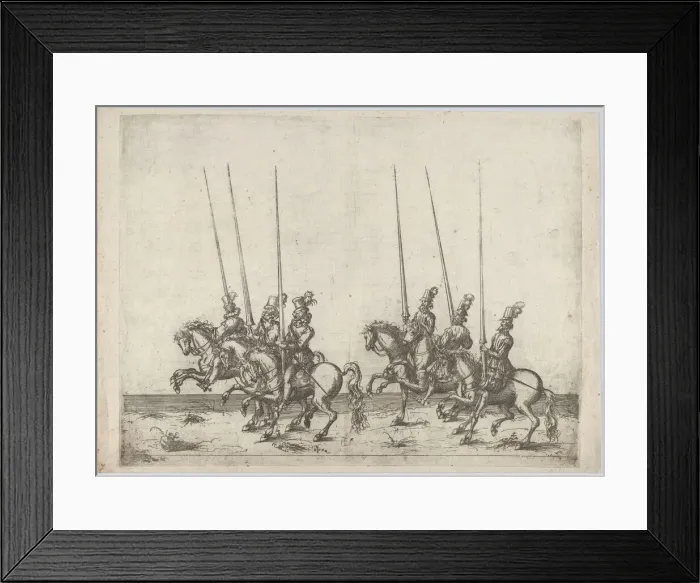 Framed Print : Procession, with six men riding horses, 16th century. 16th century. Creator: Anon Framed Print : Procession, with six men riding horses, 16th century. 16th century. Creator: Anon