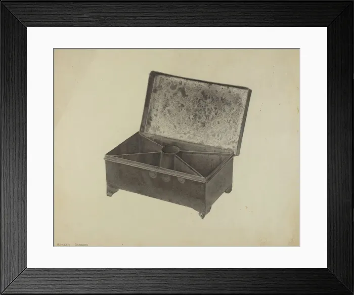Framed Print : Pa. German Tinder Box, c. 1939. Creator: Gordon Sanborn Framed Print : Pa. German Tinder Box, c. 1939. Creator: Gordon Sanborn