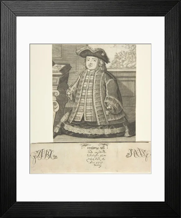Framed Print : Portrait of Matthias Buchinger (1674-1739), 1709. Creator: Anon Framed Print : Portrait of Matthias Buchinger (1674-1739), 1709. Creator: Anon