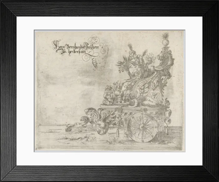 Framed Print : Procession, with a female figure seated on a float, 16th century. 16th century. Creator: Anon