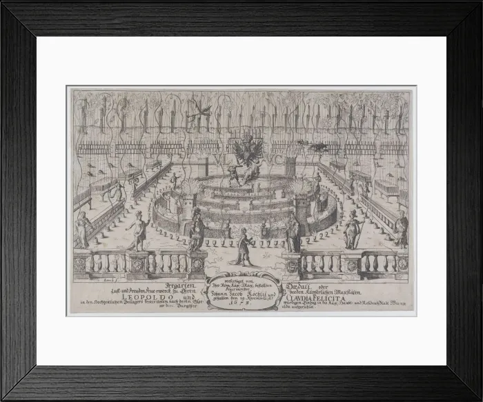 Framed Print : Fireworks display, Nuremberg, 1659, 1673. Creator: Anon Framed Print : Fireworks display, Nuremberg, 1659, 1673. Creator: Anon