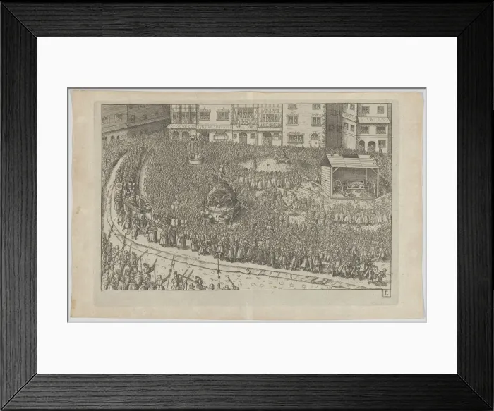 Framed Print : Plate E: Election and Coronation of Emperor Maximilian II, 1612. 1612. Creator: Anon Framed Print : Plate E: Election and Coronation of Emperor Maximilian II, 1612. 1612. Creator: Anon