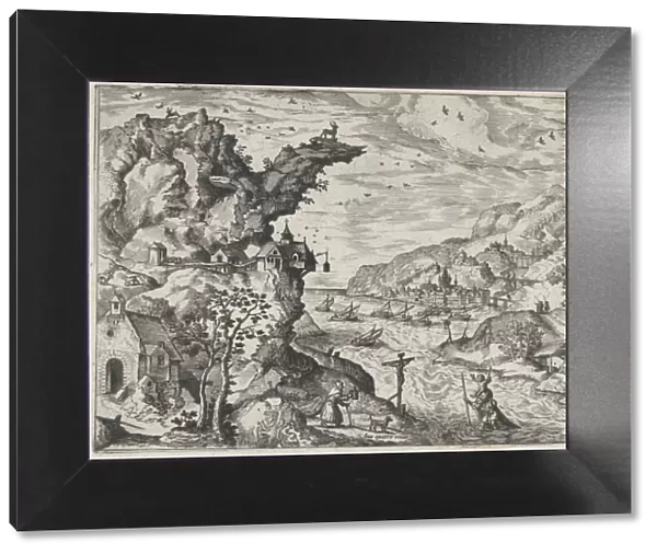 Landscape with Saint Christopher, ca. 1570. ca. 1570. Creators: Anon, Lucas Gassel