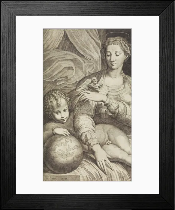 Framed Print : Madonna of the Rose, 16th-17th century. 16th-17th century. Creator: Anon Framed Print : Madonna of the Rose, 16th-17th century. 16th-17th century. Creator: Anon