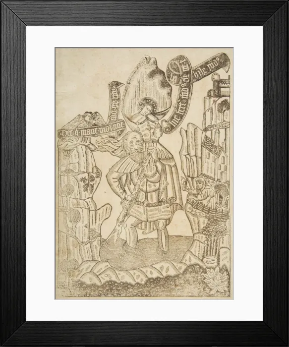 Framed Print : Saint Christopher, probably 16th century. probably 16th century. Creator: Anon