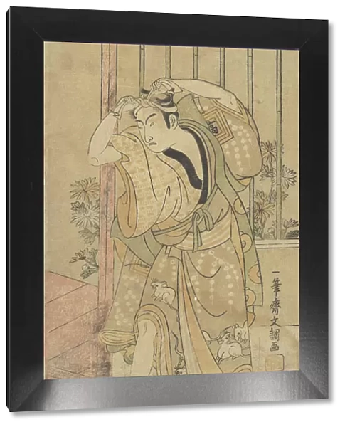 The First Ichikawa Komazo as a Man Standing beside a Building, 1770 or 1771. Creator: Ippitsusai Buncho