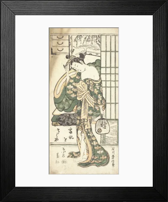 Framed Print : Summer Willow in the Breeze, ca. 1748. Creator: Ishikawa Toyonobu Framed Print : Summer Willow in the Breeze, ca. 1748. Creator: Ishikawa Toyonobu
