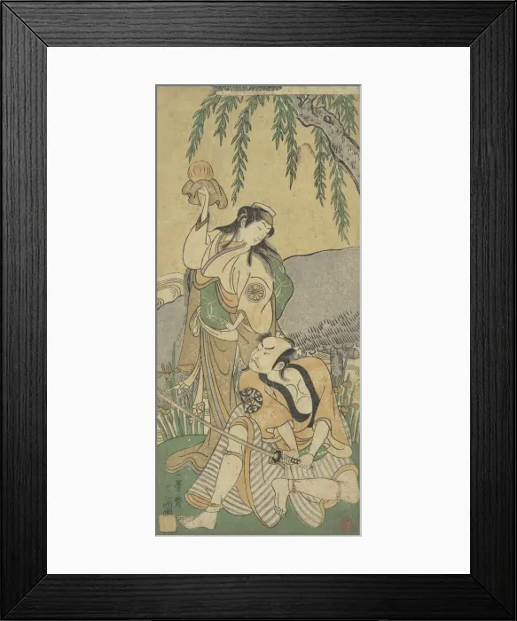 Framed Print : Scene from a Drama, 1769. Creator: Ippitsusai Buncho Framed Print : Scene from a Drama, 1769. Creator: Ippitsusai Buncho