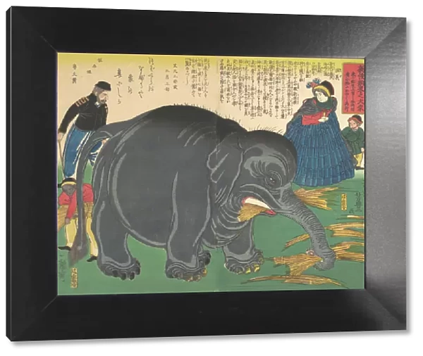 Newly Imported Great Elephant, 2nd month, 1863. 2nd month, 1863. Creator: Ichiryusai Yoshitoyo