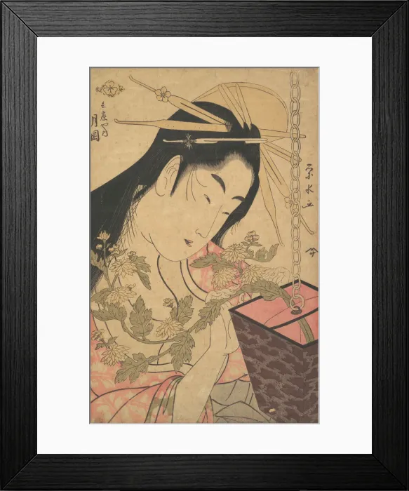 Framed Print : The Courtesan Tsukioka of Hyogoya. Creator: Ichirakutei Eisui Framed Print : The Courtesan Tsukioka of Hyogoya. Creator: Ichirakutei Eisui