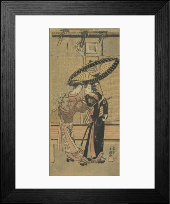 Framed Print : Segawa Kikunojo II as a Girl and Ichikawa Tomiyeimon?, ca. 1770. Creator: Ippitsusai Buncho Framed Print : Segawa Kikunojo II as a Girl and Ichikawa Tomiyeimon?, ca. 1770. Creator: Ippitsusai Buncho