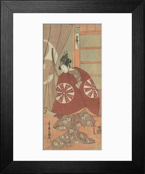 Framed Print : The Actor Nakamura Tomijuro as a Woman Wearing a Red Cape, ca. 1772. Creator: Ippitsusai Buncho Framed Print : The Actor Nakamura Tomijuro as a Woman Wearing a Red Cape, ca. 1772. Creator: Ippitsusai Buncho