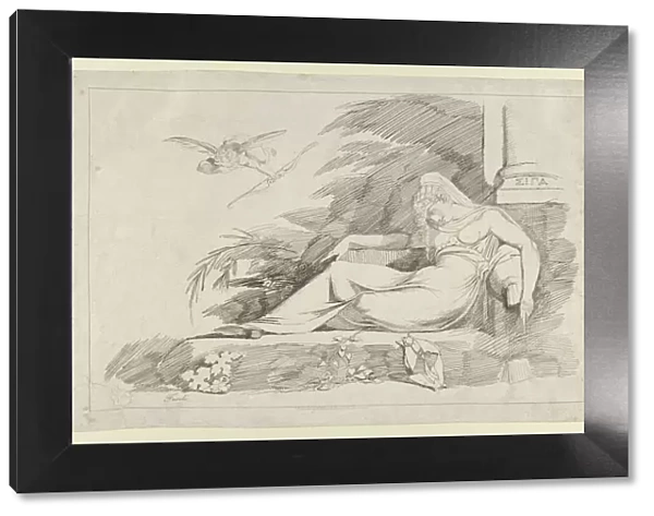 Sleeping Woman with a Cupid (Hush), 1780-90. Creator: Henry Fuseli