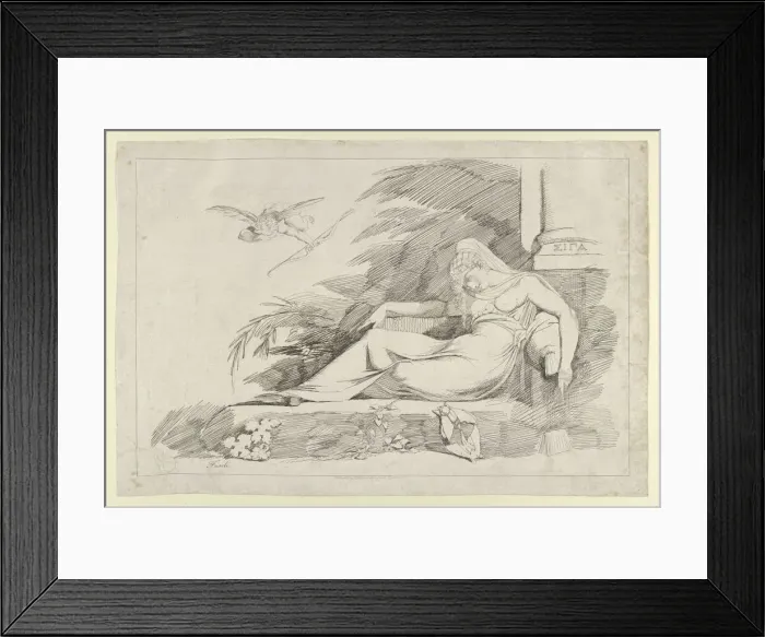 Framed Print : Sleeping Woman with a Cupid (Hush), 1780-90. Creator: Henry Fuseli Framed Print : Sleeping Woman with a Cupid (Hush), 1780-90. Creator: Henry Fuseli