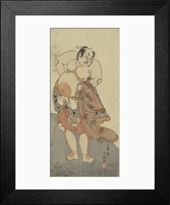 Framed Print : Actor Sakata Hongoro II as a Wrestler in a Play, ca. 1770. Creator: Ippitsusai Buncho Framed Print : Actor Sakata Hongoro II as a Wrestler in a Play, ca. 1770. Creator: Ippitsusai Buncho