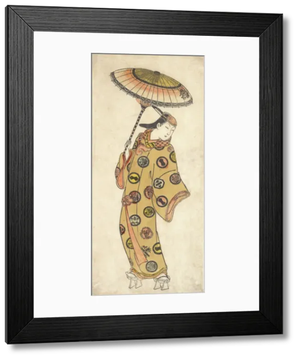 Framed Print : A Dandy of More Than Questionable Morals Out Walking on a Cold Day, ca. 1728. Creator: Ishikawa Toyonobu Framed Print : A Dandy of More Than Questionable Morals Out Walking on a Cold Day, ca. 1728. Creator: Ishikawa Toyonobu