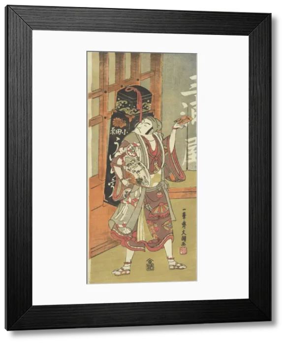 Framed Print : Actor Matsumoto Koshiro II as Uiro-uri (Peddler of Sweet Cakes Called Uiro), ca. 1770. Creator: Ippitsusai Buncho Framed Print : Actor Matsumoto Koshiro II as Uiro-uri (Peddler of Sweet Cakes Called Uiro), ca. 1770. Creator: Ippitsusai Buncho