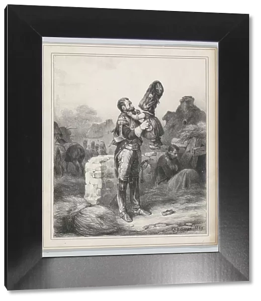 Soldier and small girl, 1829. Creator: Hippolyte Bellangé