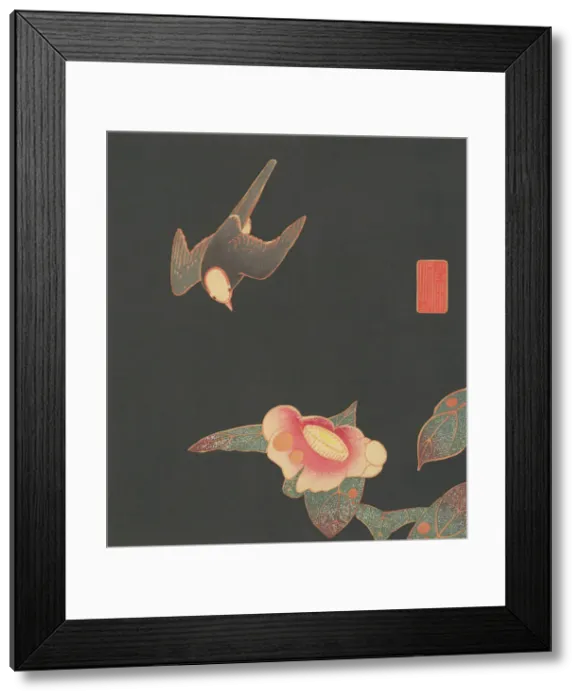 Framed Print : Swallow and Camellia, ca. 1900. Creator: Ito Jakuchu Framed Print : Swallow and Camellia, ca. 1900. Creator: Ito Jakuchu