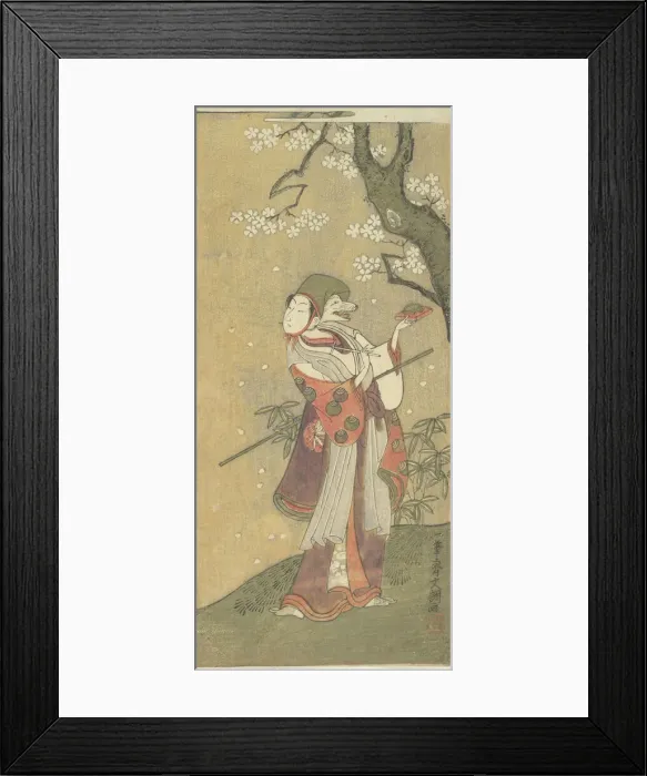 Framed Print : An Actor in the Fox Dance from the Drama, The Thousand Cherry Trees, 1723-1792. Creator: Ippitsusai Buncho