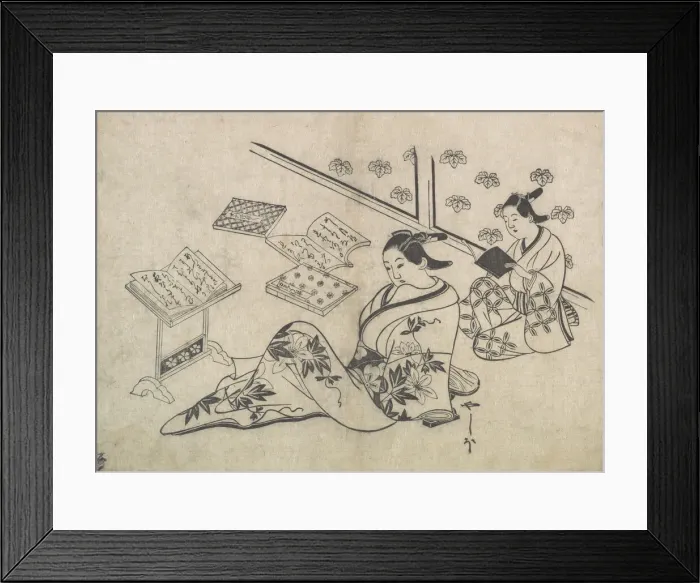 Framed Print : Print, early 18th century. Creator: Hishikawa Morofusa
