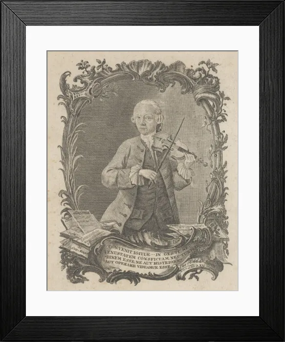 Framed Print : Leopold Mozart playing the violin, 1756. Creator: J. A Friedrich Framed Print : Leopold Mozart playing the violin, 1756. Creator: J. A Friedrich