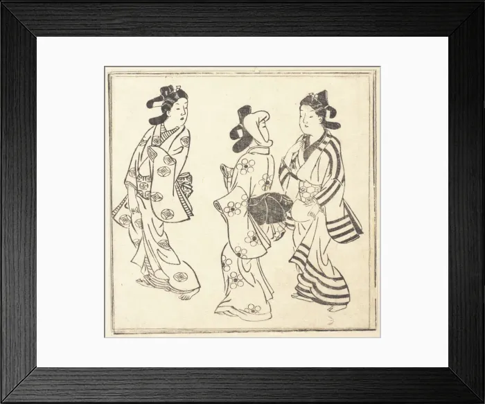 Framed Print : Leaf from a Book Entitled: Wakoku Hiaku-jo: One Hundred Japanese Women. Creator: Hishikawa Moronobu Framed Print : Leaf from a Book Entitled: Wakoku Hiaku-jo: One Hundred Japanese Women. Creator: Hishikawa Moronobu
