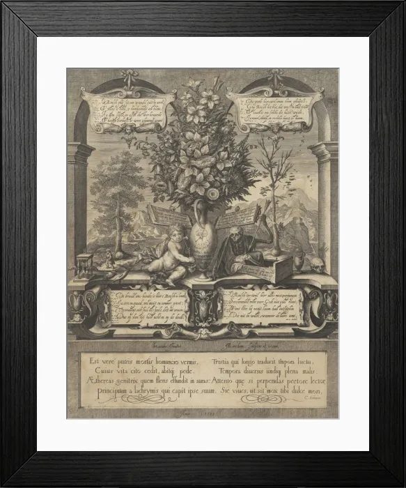Framed Print : Allegory of the Transitoriness of Life. n. d. Creator: Jacob Matham Framed Print : Allegory of the Transitoriness of Life. n. d. Creator: Jacob Matham