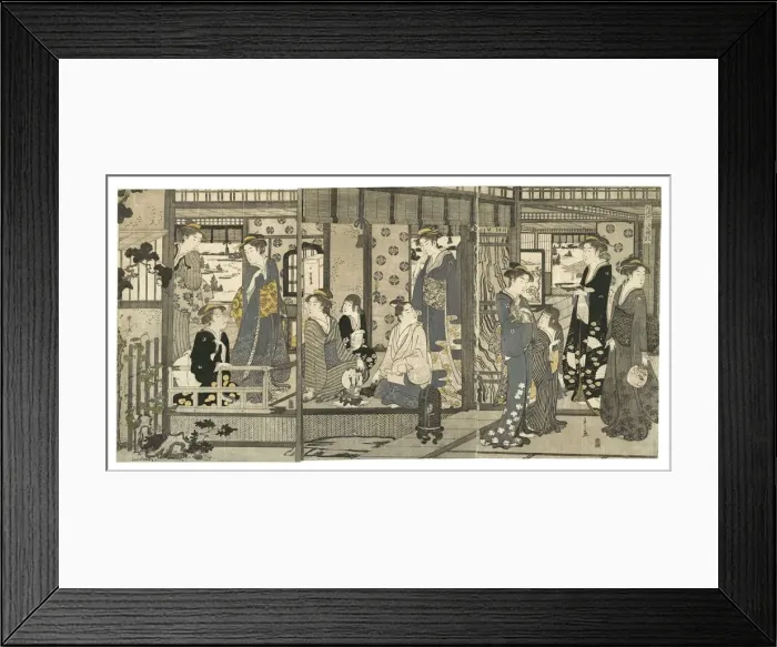 Framed Print : Bellflowers (Asagao), from the series Genji in Fashionable Modern Guise (Furyu yatsushi... 1789-92. Creator: Hosoda Eishi) Framed Print : Bellflowers (Asagao), from the series Genji in Fashionable Modern Guise (Furyu yatsushi... 1789-92. Creator: Hosoda Eishi)