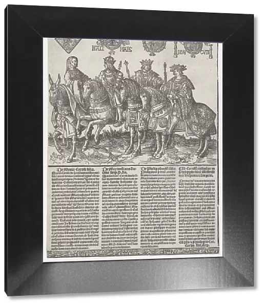 Procession of the Counts and Countess of Holland on Horseback: Mary of Burgundy, Maximilia... 1518. Creator: Jacob Cornelisz. van Oostsanen