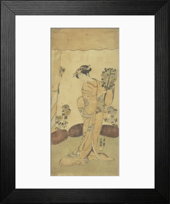 Framed Print : The Second Segawa Kikunojo in the Role of Reizei in Ima-o-sakari Suehiro Genj... 12th month, 1768. Creator: Ippitsusai Buncho Framed Print : The Second Segawa Kikunojo in the Role of Reizei in Ima-o-sakari Suehiro Genj... 12th month, 1768. Creator: Ippitsusai Buncho