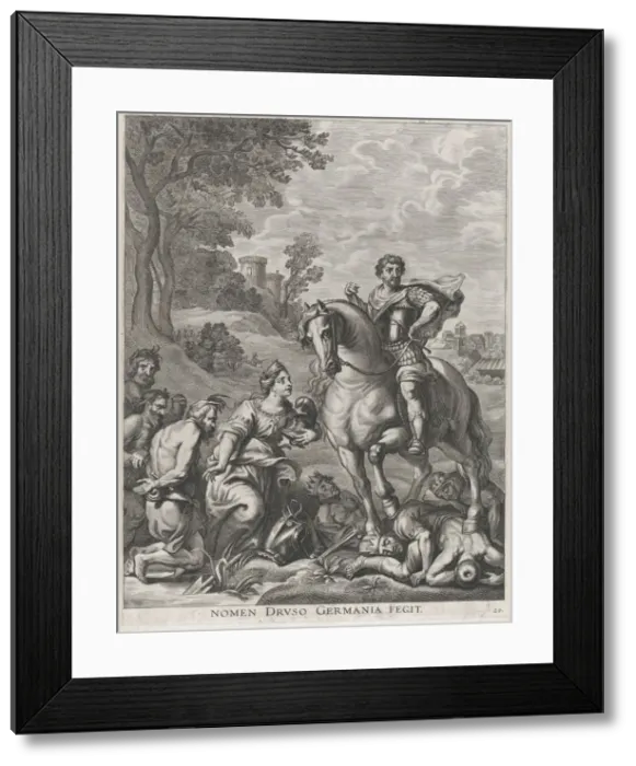 Framed Print : Plate 29: Germany conquered by Drusus; from Guillielmus Becanuss Serenissimi Principis F... 1636. Creator: Jacob Neeffs Framed Print : Plate 29: Germany conquered by Drusus; from Guillielmus Becanuss Serenissimi Principis F... 1636. Creator: Jacob Neeffs