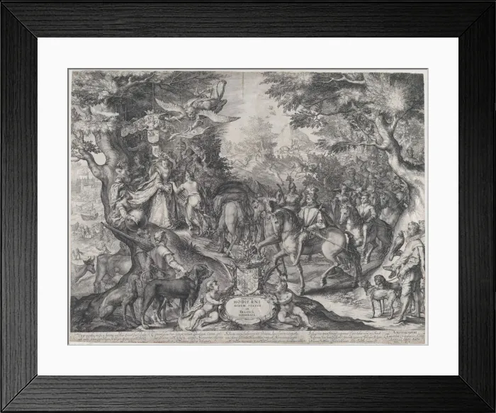 Framed Print : Allegory of the Triumph of the Netherlands over Spain, 1600. Creator: Jan Saenredam Framed Print : Allegory of the Triumph of the Netherlands over Spain, 1600. Creator: Jan Saenredam