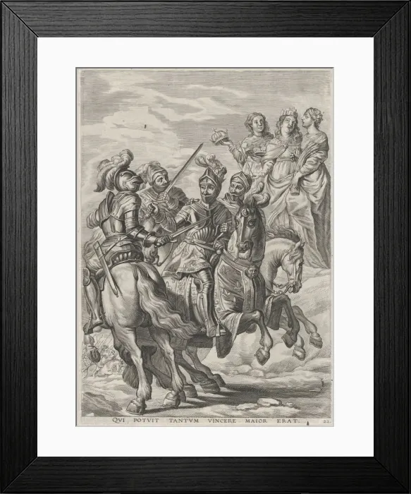 Framed Print : Plate 22: Emperor Charles V, victory at Pavia; from Guillielmus Becanuss Serenissimi Pri... 1636. Creators: Jacob Neeffs, Johannes Meursius, Willem van der Beke Framed Print : Plate 22: Emperor Charles V, victory at Pavia; from Guillielmus Becanuss Serenissimi Pri... 1636. Creators: Jacob Neeffs, Johannes Meursius, Willem van der Beke
