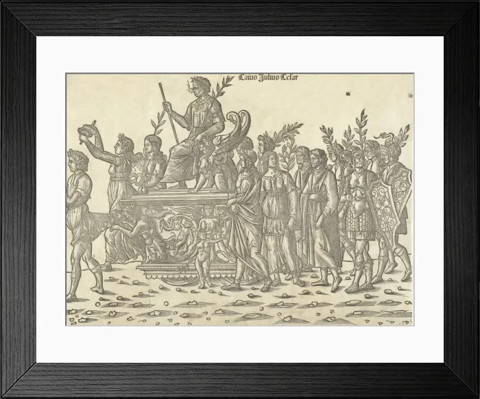 Framed Print : Caesar riding on his chariot, from The Triumph of Caesar, 1504. Creator: Jacob von Strassburg