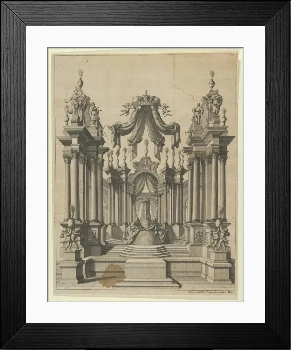 Framed Print : Catafalque, 18th century. Creator: Jeremias Gottlob Rugendas Framed Print : Catafalque, 18th century. Creator: Jeremias Gottlob Rugendas