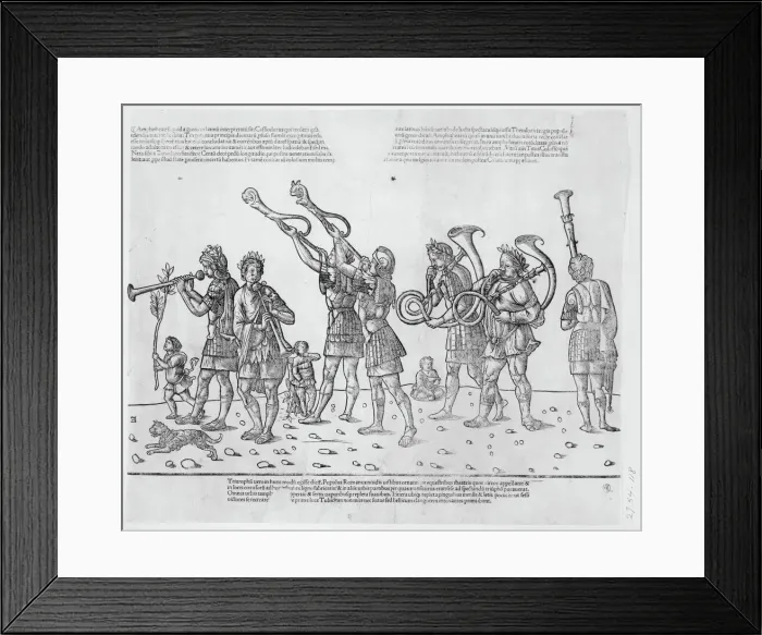 Framed Print : Trumpeters, from The Triumph of Caesar, 1504. Creator: Jacob von Strassburg Framed Print : Trumpeters, from The Triumph of Caesar, 1504. Creator: Jacob von Strassburg