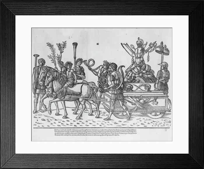 Framed Print : Chariot with trophies of war, from The Triumph of Caesar, 1504. Creator: Jacob von Strassburg Framed Print : Chariot with trophies of war, from The Triumph of Caesar, 1504. Creator: Jacob von Strassburg